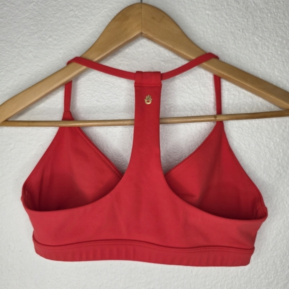 Spiritual Gangster sports bra with rouched front, red, size S - Picture 2 of 7